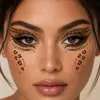 Pegatinas para Ojos Estampado de Leopardo Transfronterizas en Stock Venta al por Mayor Impermeables Maquillaje para Escenario y Fiesta Pegatinas para Ojos Pegatinas Personalizadas de Celebridades de Internet Hechas a Medida