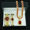 Collar Pulsera Reloj Set Colgante Rectangular de Piedra Preciosa Corazón de Océano Retro Regalo de Alta Gama para Hombres