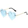 Nuevas gafas de sol de onda de radio de amor europeas y americanas gafas de sol de moda personalizadas gafas sin montura de metal para fiesta moda transfronteriza