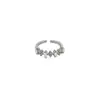 Anillo de Diamantes Brillantes Estilo Transfronterizo, Lujo Ligero, Sensación de Alta Gama, Diseño Versátil, Exquisito Diseño de Flor y Corazón, Apilable, Anillo Personalizado para Mujer