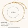 Design Europeu e Americano de Roupas de Trabalho Personalizadas Transfronteiriças Joias de Alto Padrão Aço Inoxidável Banhado a Ouro 14K Tornozeleira Simples com Corrente de Coração