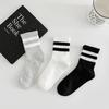 Calcetines de Verano Finos para Estudiante 2025 Calcetines para Niños Rayados Blancos para Niñas Jóvenes Deportivos Media Pantorrilla Transpirables