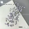 Joyas para Uñas Rectangulares Biseladas de Fondo Plano con Circonita Super Brillantes Francesas Mini Tira Larga Color Champaña Diamante Blanco para Uñas
