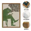 Pintura Decorativa Divertida de Sapo da Amazon para Banheiro Decoração de Parede de Vaso Sanitário com Moldura de Madeira Maciça Pintura para Pendurar Artística Micro-Impressa para Sala de Estar