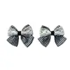 Acessórios DIY para Presilha de Cabelo Laço Vazado Xadrez Preto e Branco Capa de Celular Acessórios para Mala Sapatos e Meias Acessórios para Vestuário