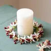 Mini Guirlanda de Natal Decoração Anel para Vela de Hotel Anel de Guardanapo Arranjo de Decoração de Natal Guirlanda Criativa de Espigas de Trigo