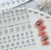 Adesivos de Unha Flor Branca Casuais Planos Versáteis Bolinhas Coração Adesivos de Arte para Unhas Joias Dh928