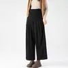 Ropa de Maternidad Otoño/Invierno 2026 Nuevo Estilo Pantalones Anchos Cortos Cintura Alta Soporte Abdominal Plisados Adelgazantes Oculta Vientre Casual Ropa Exterior Pantalones Largos