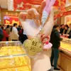 Pingente Chaveiro Princesa de Ouro Puro 999 com Toque de Luxo, Acessório de Bolsa Requintado e Fofo para Meninas
