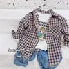 Camisa de algodón y lino para niños y niñas, nueva de primavera 2023, tallas pequeñas y medianas para niños ZY2301