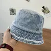 Sombrero de Pescador de Mezclilla Lavada con Borde Deshilachado Estilo Coreano para Primavera y Otoño para Mujer, Sombrero de Sol Casual Vintage que Hace que la Cara Parezca Más Pequeña