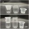 Vaso de Flores Hidropônico de Plástico Transparente Cilíndrico com Cesta de Plantio Pode Frutas Hidropônicas Vegetais Feijões Sementes Flores Plantas Verdes