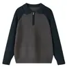 Estilo Coreano Casual Cremallera Media-Alta Punto Polo Cuello Solapa Manga Larga Ropa Interior de Punto para Hombre Estilo Otoño e Invierno para Hombre