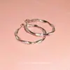 Truco para Adelgazar la Cara~Pendientes de Aro Retorcidos con Diamantes Brillantes Estilo Francés Simples Versátiles 2025 Nuevos Pendientes Versátiles de Nicho