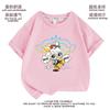 Ropa de Anime de Dibujos Animados, Camisetas de Manga Corta para Niños, Ropa de Verano, Tops de Algodón a la Moda de Media Manga con Cuello Redondo para Niños Pequeños, Medianos y Grandes