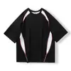 Camiseta Deportiva de Color Contrastante Transpirable con Cuello Redondo para Verano para Hombres y Mujeres/Ropa de Trabajo a la Moda Mangas Cortas 8494