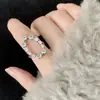 Anillo Ovalado Hueco Exagerado para Mujer, Moda de Lujo Ligero, Anillo Abierto Exquisito Elegante, Tendencia de Anillo para Dedo Índice Nicho Estilo Ins