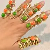 Anillo Yusen de Acero Inoxidable con Piedra Natural Europea y Americana Joyería de Mano para Mujer Nicho Lujo Accesible Anillo de Acero de Titanio que No se Desvanece Joyería Transfronteriza