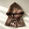 Pasamontañas para Mujer Invierno Cálido Gorro Grande Bufanda para Cuello Capucha Integrada Protección para Orejas Gorro de Lana Gorro Tejido