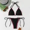 Maiô de Duas Peças Estilo Novo para Mulheres, Sexy com Decote Halter e Costas Abertas, Estilo Três Pontos, Moda Praia Transfronteiriça Japonesa Amazon