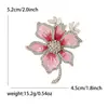 Broche de Flor de Gota de Aceite con Pedrería de Lujo Ligero a la Moda, Pin de Accesorio Artístico Lindo de Moda Único