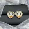 Pendientes de Letra Doble C Estilo Chanel, Pendientes Largos de Lujo, Versión de Gama Alta Pendientes Chanel, Aguja de Plata