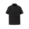 2026 Novo Estilo de Verão Masculino Fresco Secagem Rápida Camisa Polo Manga Curta Solta Casual Versátil Patchwork Camiseta Top