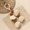 Collar Trenzado de Cuerda con Perlas de Piedra Natural para Mujer, Cadena para Clavícula de Piedra Ojo de Tigre Estilo Chino Nuevo Vintage, Accesorio Largo Colgante para el Cuello con Manchas