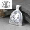 Pilão de diamante S999 prata pura fivela de segurança vazia estilo retro colar pingente masculino joias femininas pingente puro