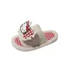 Pantufas de pelúcia xadrez de desenho animado fofas para crianças, pantufas internas para meninas, forradas com fleece para aquecimento, adequadas para dormitórios de estudantes e perfeitas para outono e inverno