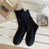 Meias de Borda Dobrada para Mulheres, Meias de Algodão Puro de Cano Médio para Primavera e Outono, Meias de Maternidade Sem Costura Resistentes a Odores, Meias Longas Brancas Folgadas de Verão para Mulheres