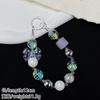 Pulsera con lazo cuadrado de cristal blanco Ins, cadena para teléfono móvil, llavero, funda para teléfono móvil, cordón portátil, cuerda de mano, nuevo