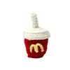 Colgantes Tejidos a Mano de Papas Fritas y Hamburguesas Transfronterizos, Accesorios para Mochilas, Llaveros Realistas de Comida, Souvenirs, Colgantes de Peluche