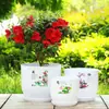 Caixa de Plantio Modular de Resina Cerâmica Imitação de Cerâmica Porcelana Branca Resina PP Tamanho Grande Prunus Orquídea Bambu Crisântemo Tigela Lótus Clívia Vaso de Flores