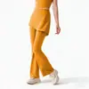 Conjunto Desmontable de Dos Piezas de Pantalones Acampanados de Yoga con Sensación de Segunda Piel con Falda de Cintura Alta que Cubre la Cadera, Pantalones de Yoga Deportivos para Uso al Aire Libre, Pantalones Acampanados para Fitness