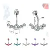 Venta al por mayor de fábrica explosiones transfronterizas clavo de ombligo rosca interna alto europeo y americano circón multicolor anillo de ombligo joyería para perforación personalización