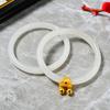 Pulsera Infantil de Campana de Nube de la Suerte Esmalte de Jade Imitación Accesorios de Combinación Hanfu Antiguo Regalo para Bebé Niña de Un Año