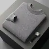 Suéter de lana pura 100% para hombre para otoño e invierno, jersey de cuello semialto, suéter de cachemira engrosado de talla grande, camiseta interior para hombre