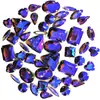 Pacote misto transfronteiriço de 50 pedras de strass de garra costuráveis à mão com furos, pedras de strass de garra de cor especial iridescente, componentes para DIY de roupas e acessórios de cabelo