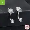Nuevos Pendientes de Plata de Ley S925 con Moissanita de Yinziyun, Pendientes de Moissanita Desmontables Frontales y Traseros Personalizados