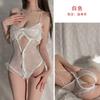 Lingerie Divertida Sexy Alça Fina Renda Perspectiva Vazada Malha Feminina Laço Grande Tentação Macacão 6162
