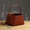 Cestas de Bambú Estilo Antiguo para Exhibir Productos Secos y Verduras, Cestas Decorativas para Exhibidores Abiertos, Cestas de Exhibición para Restaurantes de Hot Pot, y Cestas de Exhibición para Exhibidores de Tiendas