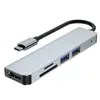 Estación de Acoplamiento Tipo C Proyección HDMI Pantalla Hub para Notebook Usb-C Lector de Tarjetas Estación de Acoplamiento Adaptador Rj45