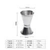 Medidor de Vino de Doble Cabeza de Acero Inoxidable Curvado Medidor de Vino de Barra Taza Medidora de Bartending Taza de Onzas Medidor de Onzas para Barra al por Mayor