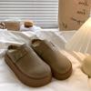 Sapatos Birkenstock com Plataforma e Solado Grosso Baotou Meia-Chinelos para Uso Externo Feminino Outono 2025 Novo Estilo Slip-On Sapatos Birkenstock Preguiçosos