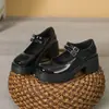 Sapatos Mary Jane Femininos de Salto Alto, Novo Estilo Europeu e Americano Primavera/Verão/Outono 2026, Tira Única, Bico Redondo, Solado Grosso, Scarpins de Salto Bloco