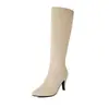 Botas Femininas de Salto Alto Botas de Camurça para Comércio Exterior Botas de Cano Alto Tamanho Grande Botas 4047 Nova Estampa de Leopardo Botas de Cavaleiro Europeias e Americanas Preto