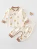 Ropa para bebé para primavera y otoño, conjunto dividido para recién nacidos, top y pantalones de algodón puro para otoño, Clase A, para niños y niñas de 0 a 3 años, ropa de otoño, ajustado