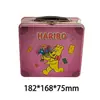 Caja de Lata Personalizada de Hojalata Portátil con Tapa Abatible Love Lunch con Asa de Cierre Cuadrado Estuche para Galletas y Dulces Caja de Lata