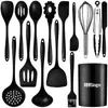 Juego de Utensilios de Cocina de Silicona Grande de 12 Piezas Transfronterizo Grado Alimenticio Pinzas para Alimentos Resistente a Altas Temperaturas Cuchara Espátula Anti-Escaldaduras Venta al por Mayor